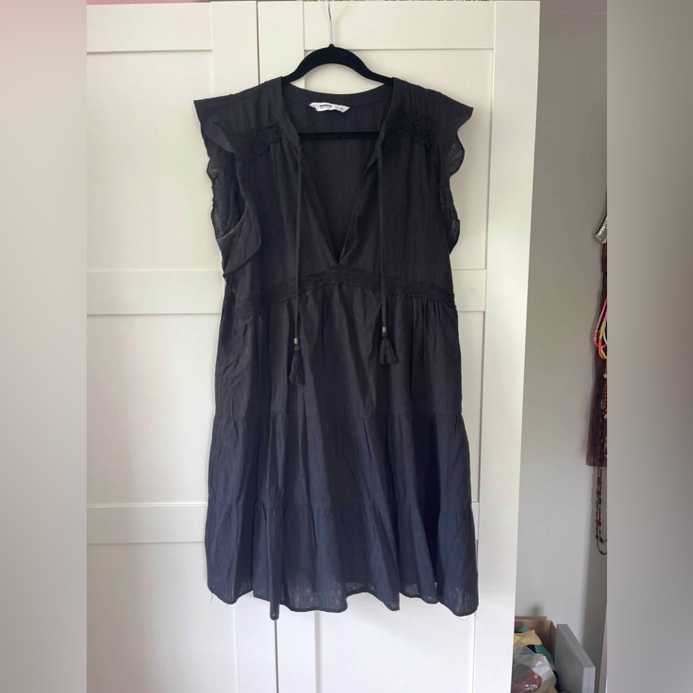 Sonoma black Sleeveless Dress with Tassels